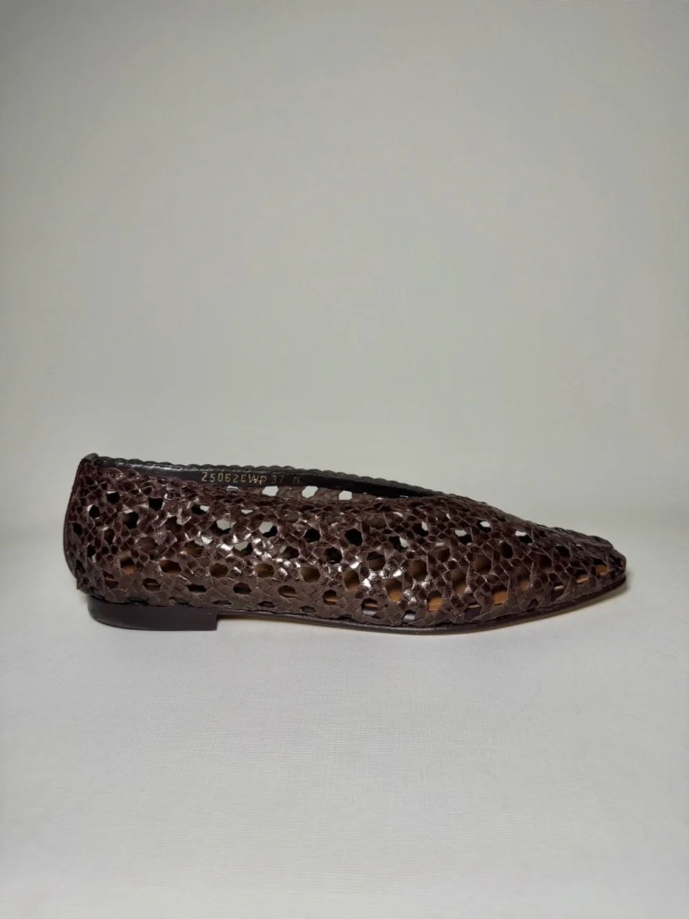 Margaux Woven Paz Brown Leather Flats - Picture 4 of 8